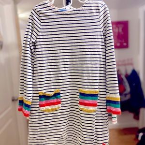 Mini Boden Striped Dress 7-8